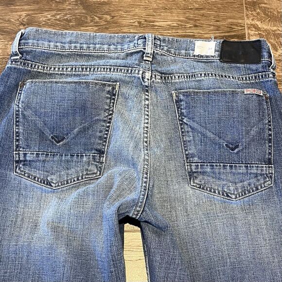 hudson Other - Hudson Jeans Men's Size 34 Blue Denim Byron Straight Leg Distressed 5-Pockets